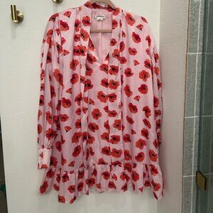Glamorous red and pink flower dress